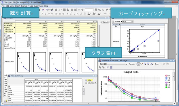 図:E-WorkBook Advance Spreadsheet画面例