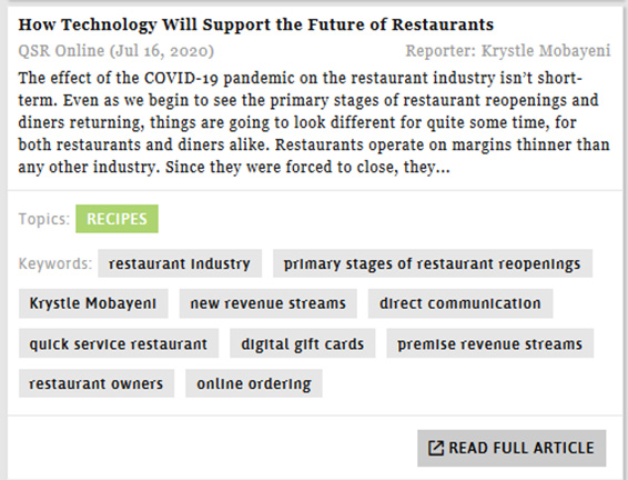 How Technology Will Support the Future of Restaurants