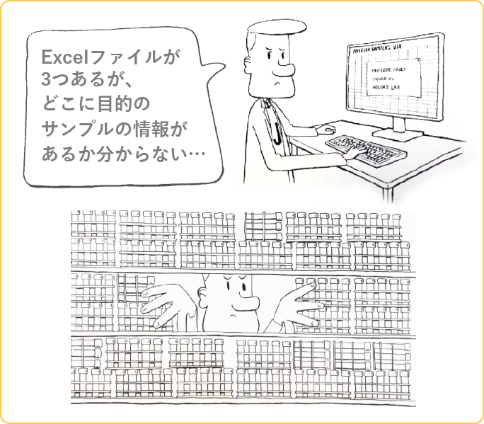Excelファイルが3つあるが、どこに目的のサンプルの情報があるか分からない…